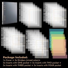 BAOFALI 40 Pages/2Set A5 6 Ring Clear Stamps Storage Embossing Folder Storage…