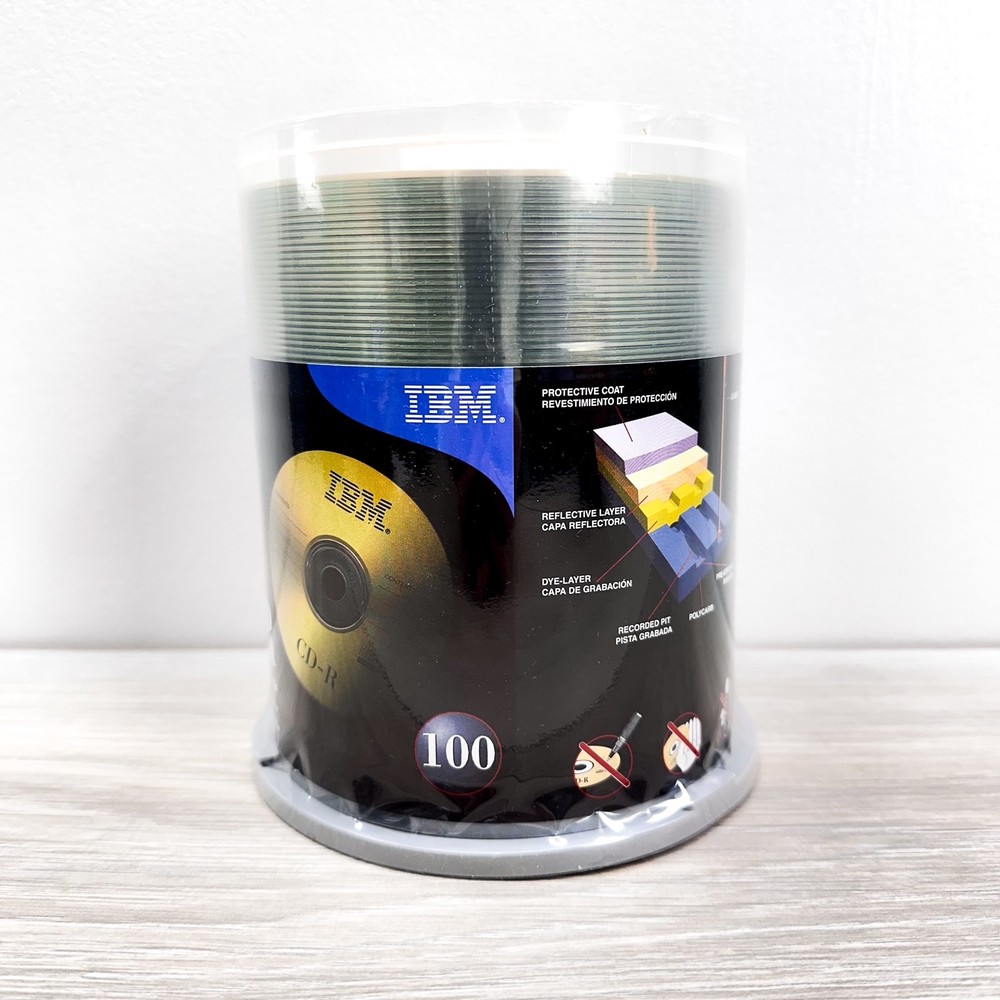 NEW IBM CD-R 700MB 80min 1-16x Blank Storage Media Discs CDs – 100 Pack SEALED