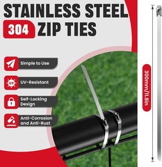 150 PCS Metal Zip Ties & Stainless Steel Cable Tie Gun Heavy Duty Tool Set⭕️