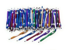100 Misprint Stylus Tip Click Pens JAVALINA HUB PEN LOT Mixed Colors