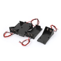 4pcs Plastic Housing 9V Battery Holder Storage Box Container w Double Wire Leads