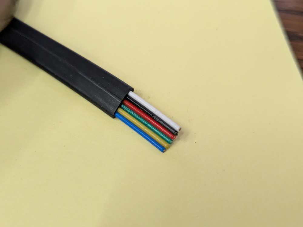 26/6 26 Gauge flat 6 Conductor Electrical Wire, 25FT 26awg Black PVC