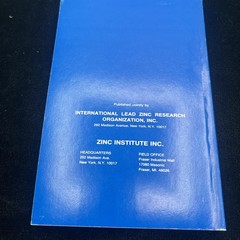 Engineering Properties For Zinc Alloy Paperback Book 2nd Edition 1981 Die Cast