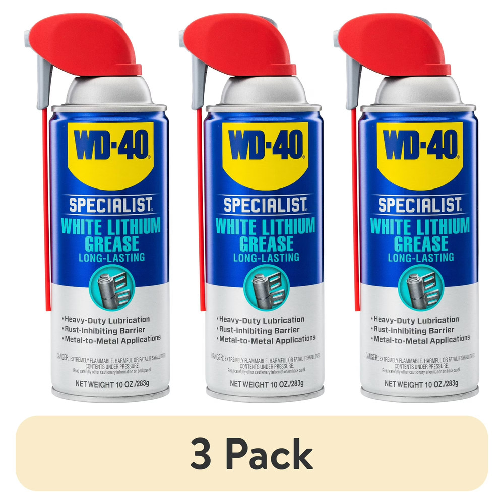 WD-40 Specialist White Lithium Grease Protective Spray, 10 oz (3 Pack)