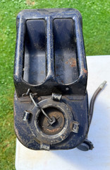 Vtg USMC Military 5 Gallon Metal Gas Can Black Jerry Can w/Flexible Cap Spout