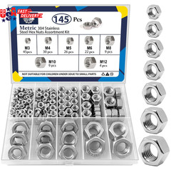 M6-1.0Mm Hex Nuts,150 Pack 304 (A2-70) Stainless Steel Hardware Nuts,Standard Me