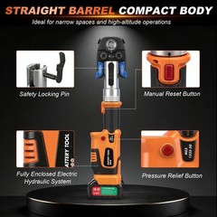 Pro Press Tool Pipe Crimping Kit Press Tool Battery Kit Fit 1/2″ 3/4″ 1″ Copper