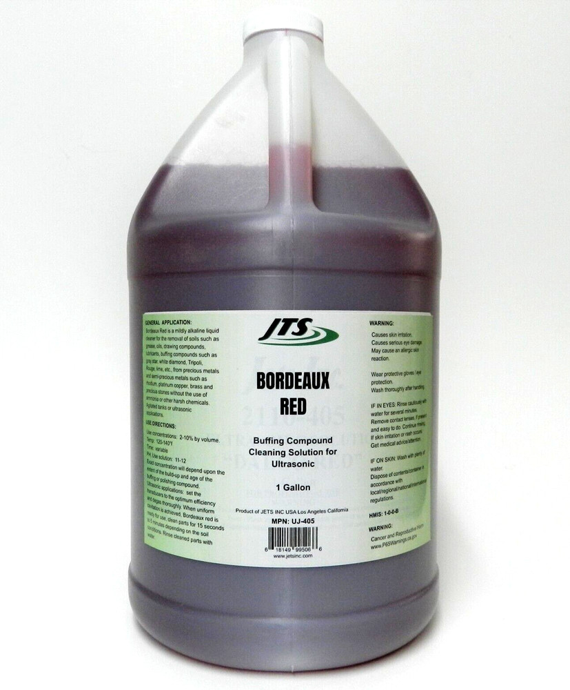 Ultrasonic Cleaning Solution JTS Bordeaux Red 1 Gallon Buffing Compound Remover