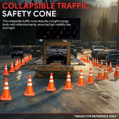 4xOrange Oxford fabric Collapsible Traffic Safety Cones 18in Park Lots Roadsides