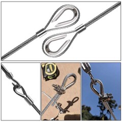 Cbtone 50 Pack M6 Stainless Steel Thimble For 1/4 Inch Diameter Wire Rope Cable