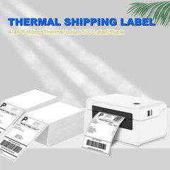 Fanfold 4″ x 6″ Direct Thermal Shipping Labels Perforated Compatible Zebra Elton