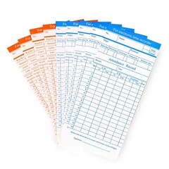 Time Cards, Monthly Timesheet, Clock Timecard, 6 Column 2-Sided Card – 100pcs