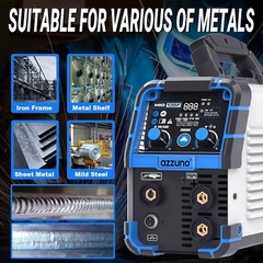 AZZUNO 135A MIG Welder 110V Flux MIG/Lift TIG/Stick 3 in1 IGBT Welding Machine