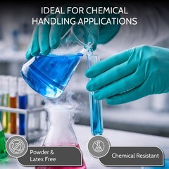24 Pairs/11 MIL Latex Free Chemical Resistant Diamond Textured Nitrile Gloves/L