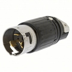 Hubbell CS8265C 50A 250V, 2-Pole 3-Wire, Grounding, Non-NEMA Male Locking Plug
