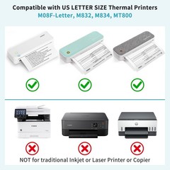 200 Sheets Thermal Paper 8.5 x 11, US Letter Size Thermal Printer Paper for B…
