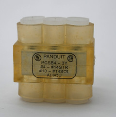 PANDUIT PCSB4-3-12Y MULTI-TAP CLEAR INSULATED ALUMINUM CONNECTOR BLOCK BOX OF 12