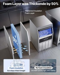 VEVOR Commercial Ice Maker 130 lbs/24h Ice Machine 30 lbs Storage Bar Restaurant
