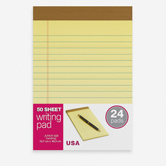 TOPS Junior Legal Notepad 5″x8″ Canary Yellow Legal Ruled 50 Sheets 24 Pads Bulk