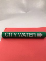 (8-pk) SETMARK 32927 SZ-15 PIPE MARKER “City WATER” White on Green