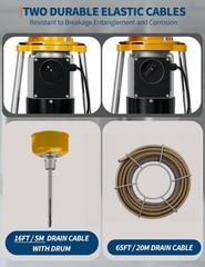 GRAVEE 66FTx5/8″&16FTx3/8″ 500W Drain Cleaner Machine Sectional Snake Auto Feed