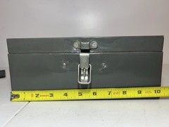 Art Steel Cash Box Latch Padlock Vintage + Quick-Adder Counter + Exxon Wallet