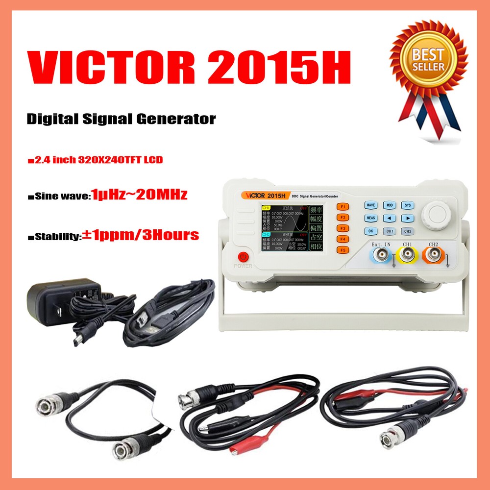 VICTOR 2015H/2040H/2060H Digital Signal Generator Counter Dual Channel✦Kd