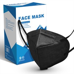 [50 Pieces] Disposable 5-Layers KN95 Face Mask Mouth Protective Respirator Black
