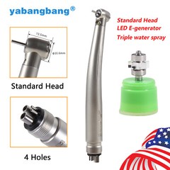 Dental LED E-generator High Speed Handpiece Standard Head Triple Way Spray 4Hole