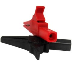 one Black/Red large crocodile clips Safety Sliver plated alligator clip 27262