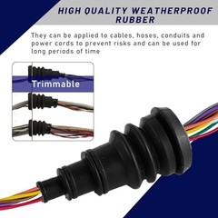 4 PCS Universal Firewall Boot Rubber Grommets for 3/8 to 1 Inch Wires