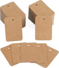 Jijacraft 1000Pcs Price Tags, Brown Clothing Tags for Retail, Small Kraft Paper