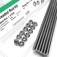 M6-1.0X250Mm Fully Threaded Rod Studs, 304 Stainless Steel Long