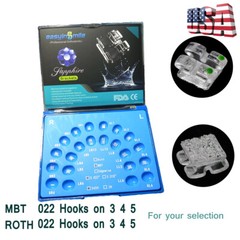 20pcs Dental Ortho Monocrystalline Sapphire Ceramic Clear Bracket MBT/ROTH 0.22