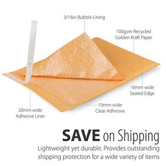 Fosmon #6 12×16 11.5×15, 50 pack Large Wide Kraft Bubble Padded Envelope Mailer