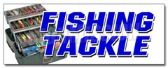 FISHING TACKLE DECAL sticker fish rods reels rentals sale hooks boats