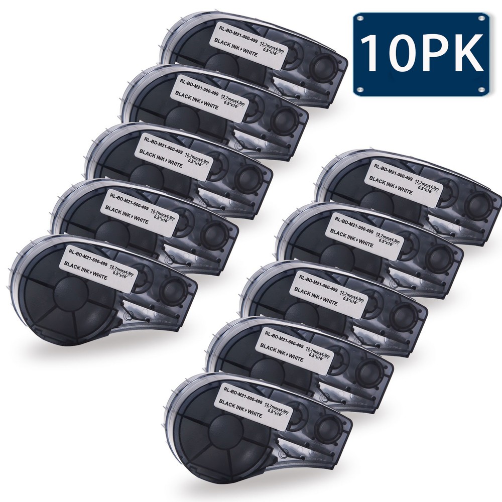 10PK For Brady M21-500-499 Nylon Label For M210, M210-LAB, M211, BMP21-PLUS/-LAB