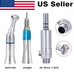 Dental Low Speed External Water Spray Straight Contra Air Motor Handpiece 2Hole