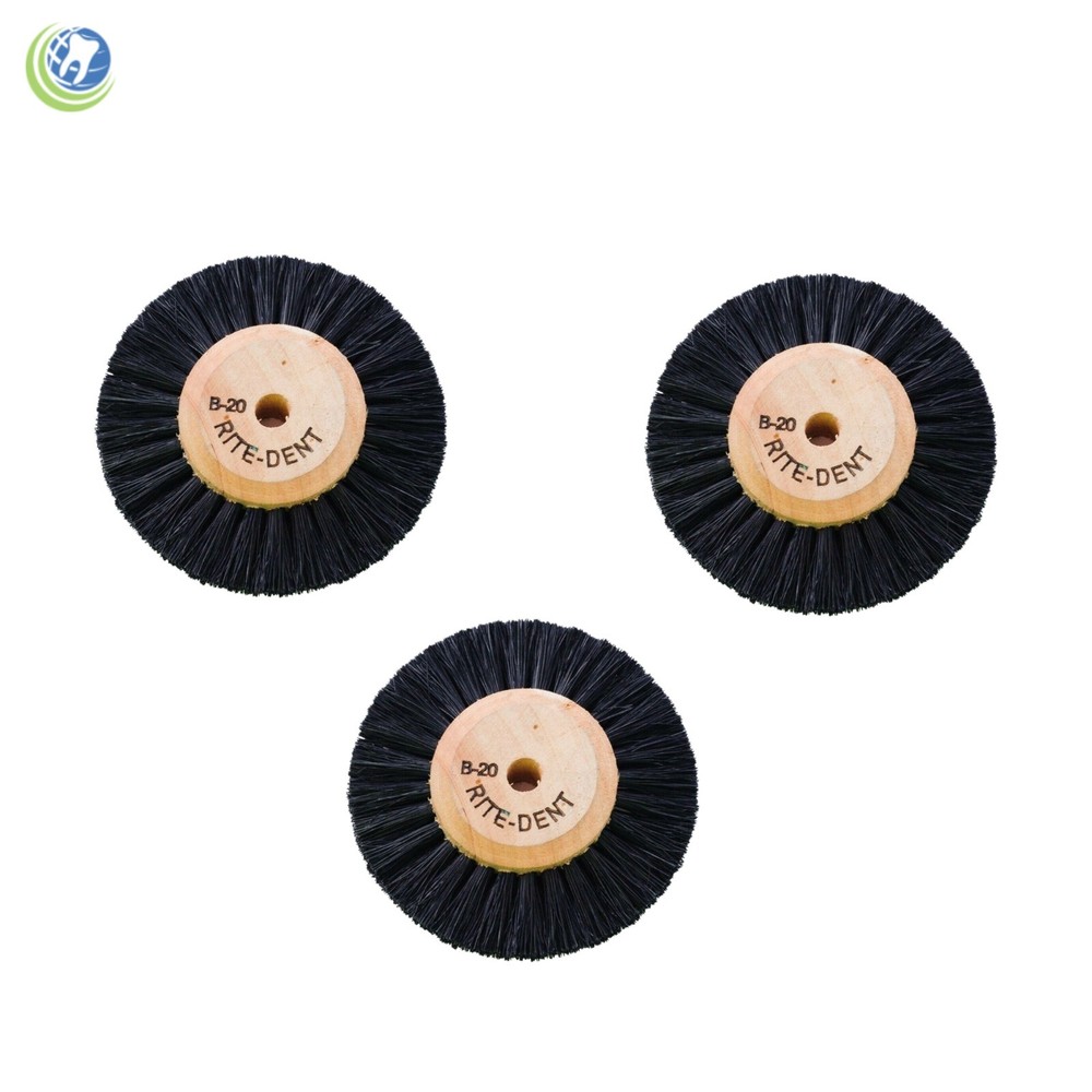 3 x Dental Laboratory Lathe Round Bristles Polishing Brush B20 Wood Center