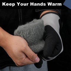 NATURALRISE 100% Waterproof Gloves for Men & Women,Winter Work Medium, Grey