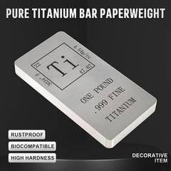 Pure Titanium Bar 1 Pound. 999 Fine Periodic Table Design Ti 1 Pound, silver