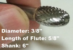 SE3L6 Carbide Bur Cutting Cylinder Head Porting Tool Burr Metalworking Abrasive