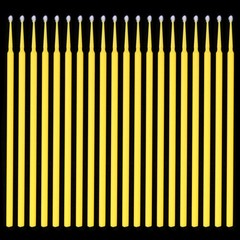 100 Micro Brushes Applicators Microbrush Dental Regular Yellow 2.0 mm