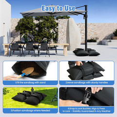 Sand Bags for Weight, 2-Pack 50LBS 1680D Oxford Fabric Sandbags for Weight to Ho