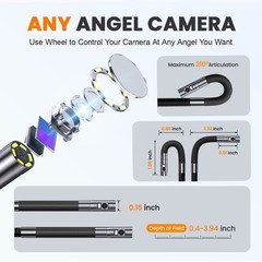 ANCEL 1080P 2-Way 210° Articulating Borescope 3.9mm Industrial Endoscope Camera