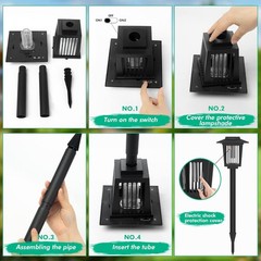 Solar Powered Mosquito Zapper Solar Bug Zapper, Bug Zapper Outdoor IP44 Mosquito
