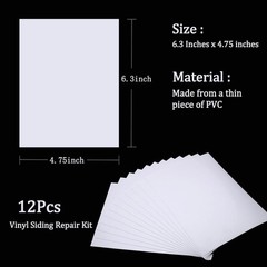 Vinyl Siding Repair Kit 12 Pcs Self-Adhesive Vinyl Patch 6.3 X 4.75 Inch
