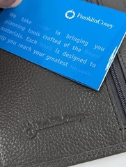 Franklin Covey CO AVA Gray Binder 9.2”x7” Full Grain Leather for Classic Planner