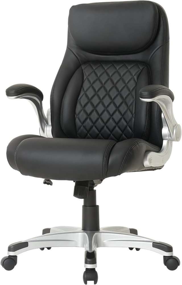 +Posture Ergonomic PU Leather Office Chair. Click5 Lumbar Support with Flipadjus