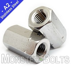 Stainless Steel Hex Coupling Nuts, A2 / 18-8 DIN 6334 – Metric M5 M6 M8 M10 M12